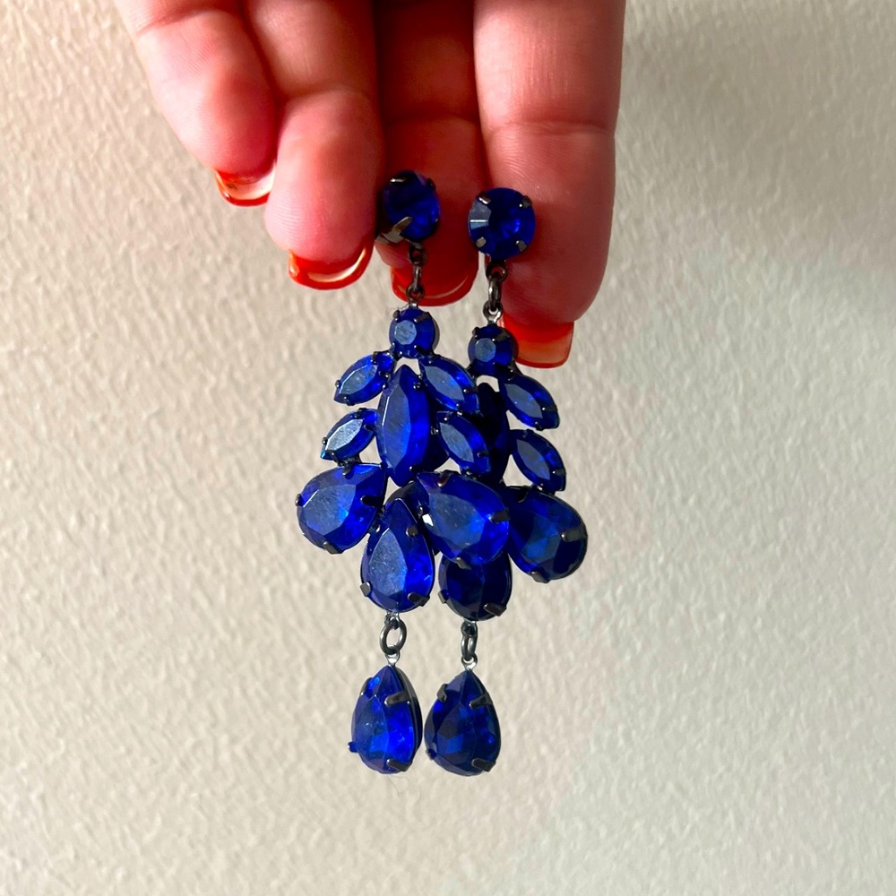 Gorgeous Blue Chandelier Earrings